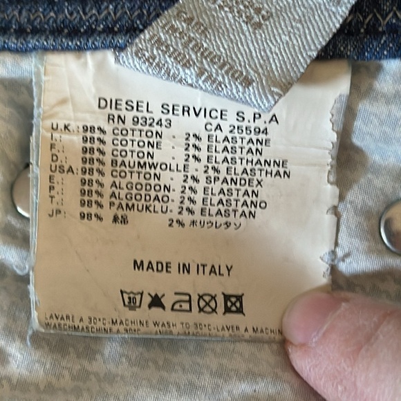 Diesel Lowky Italian Denim Jeans Straight Leg Metallic Embroidered Size W28 L32 - Picture 13 of 15